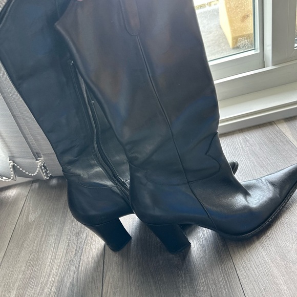 Lavorazione Artigiana Black Leather Women's Boots Made in Italy 38 - Picture 4 of 12